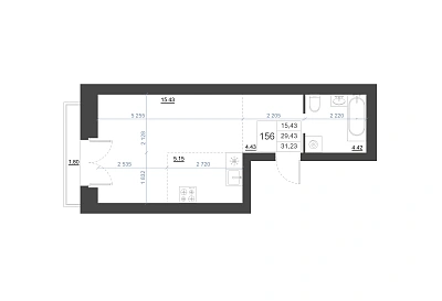 СТУДИЯ, 31,23 М²