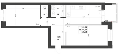 2-КОМНАТНАЯ, 68,83 М²