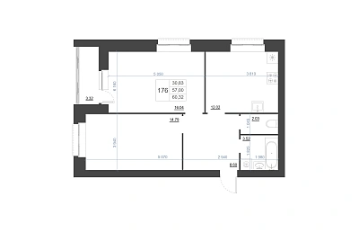 2-КОМНАТНАЯ, 60,32 М²