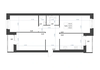 3-КОМНАТНАЯ, 89,64 М²